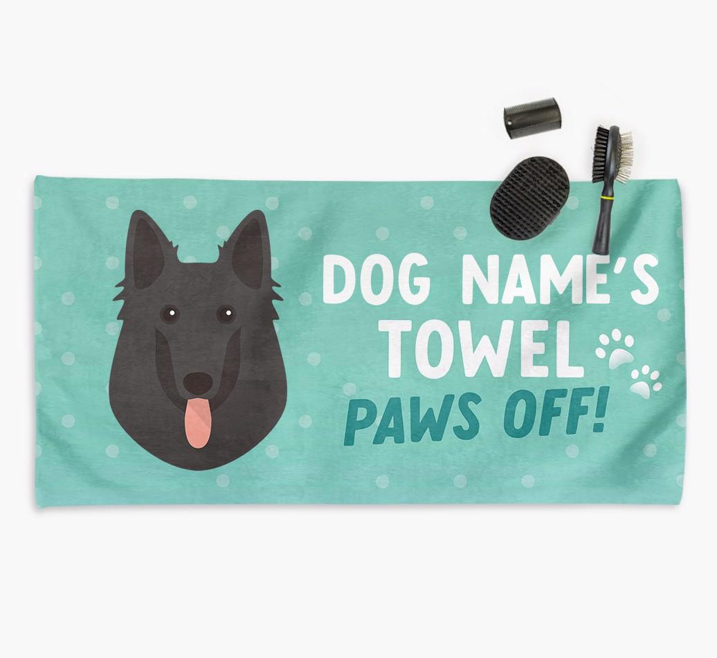 Paws Off Personalized Towel for your {breedFullName}