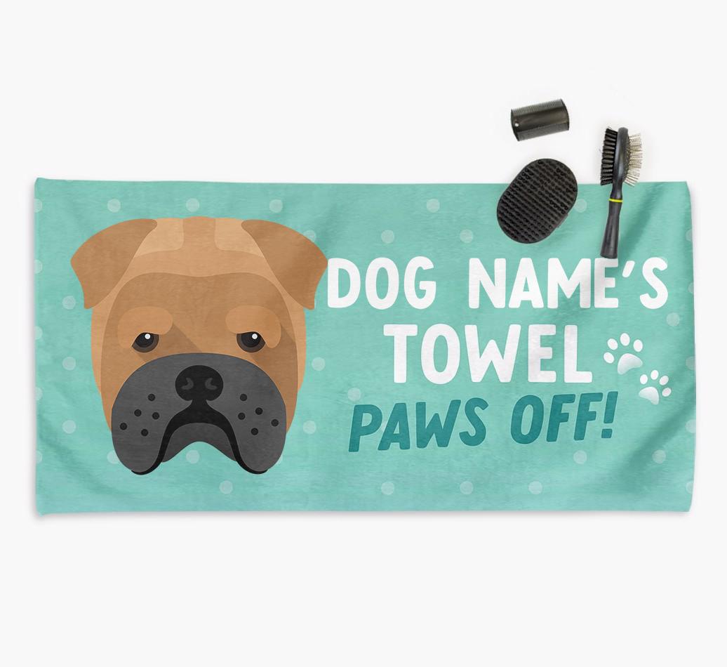 Paws Off Personalized Towel for your {breedFullName}
