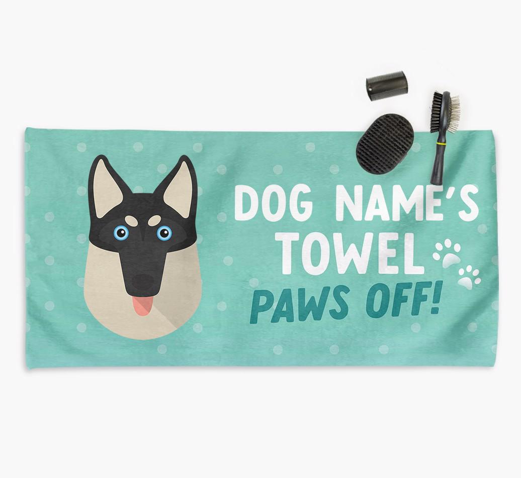 Paws Off Personalized Towel for your {breedFullName}