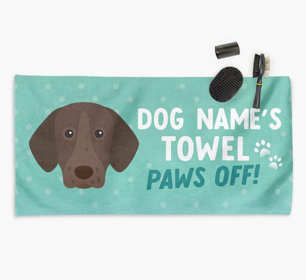 Paws Off Personalized Towel for your {breedFullName}