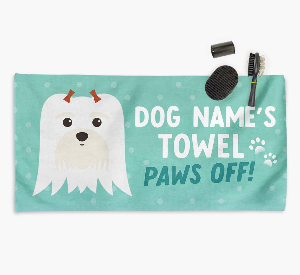 Paws Off Personalized Towel for your {breedFullName}