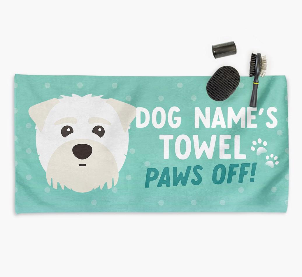 Paws Off Personalized Towel for your {breedFullName}