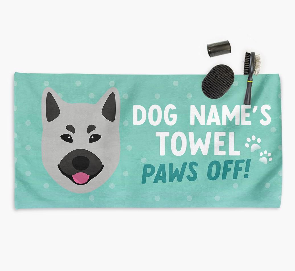 Paws Off Personalized Towel for your {breedFullName}