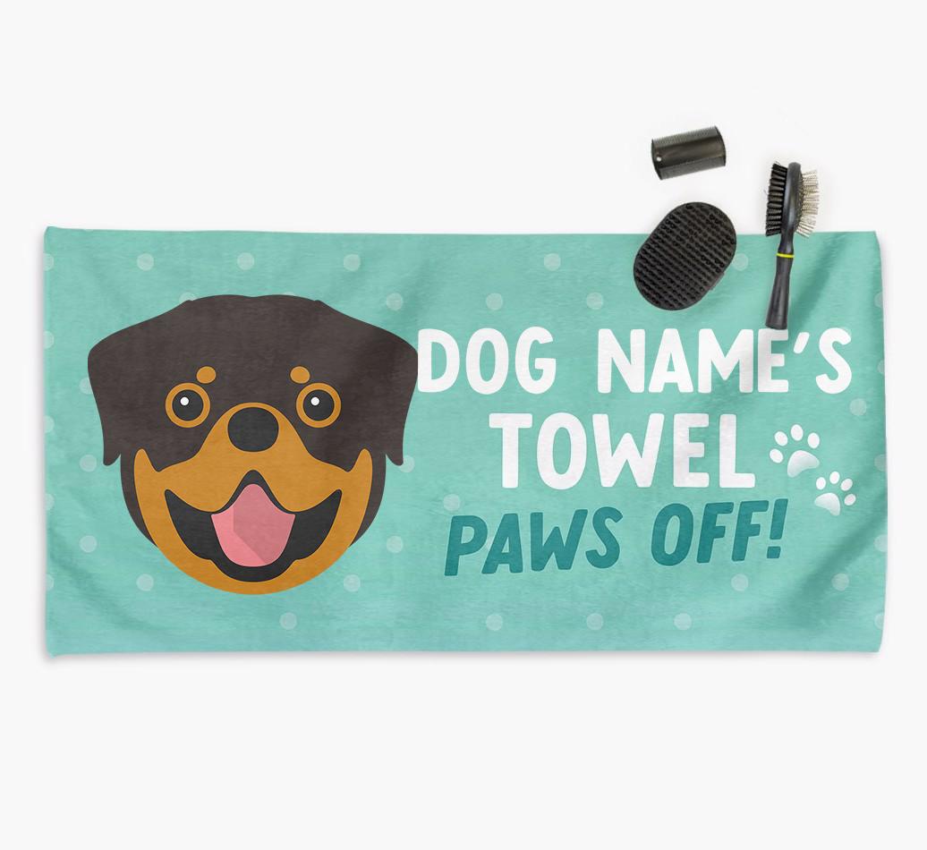 Paws Off Personalized Towel for your {breedFullName}