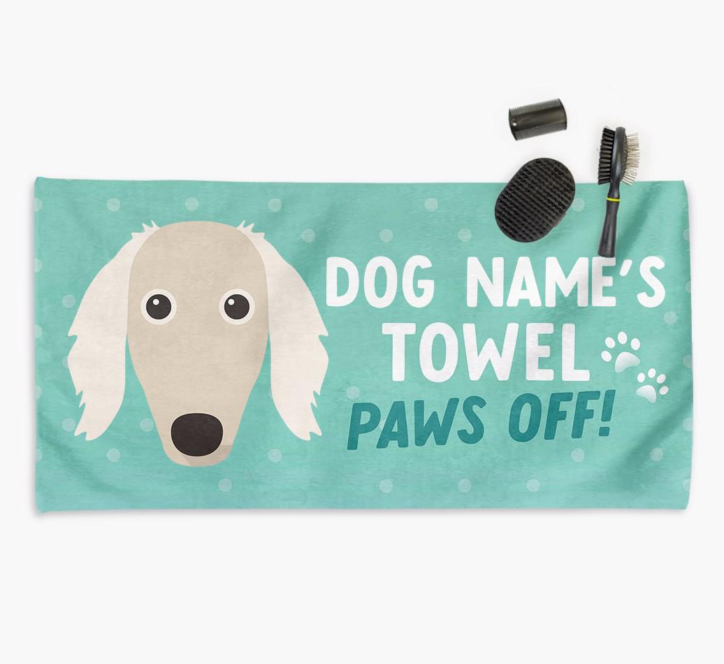 Paws Off Personalized Towel for your {breedFullName}