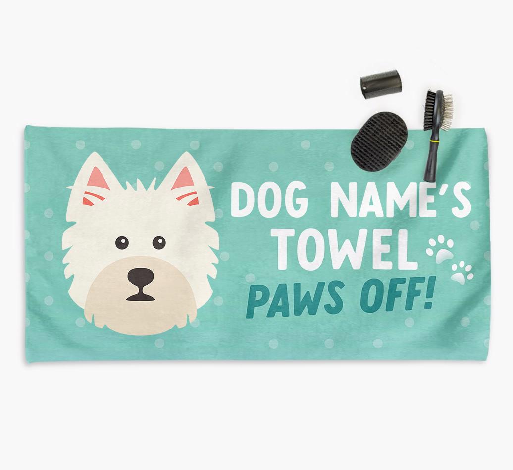 Paws Off Personalized Towel for your {breedFullName}