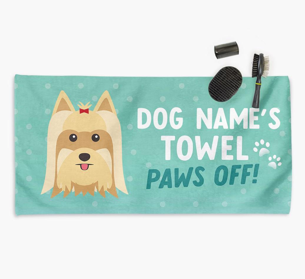 Paws Off Personalized Towel for your {breedFullName}