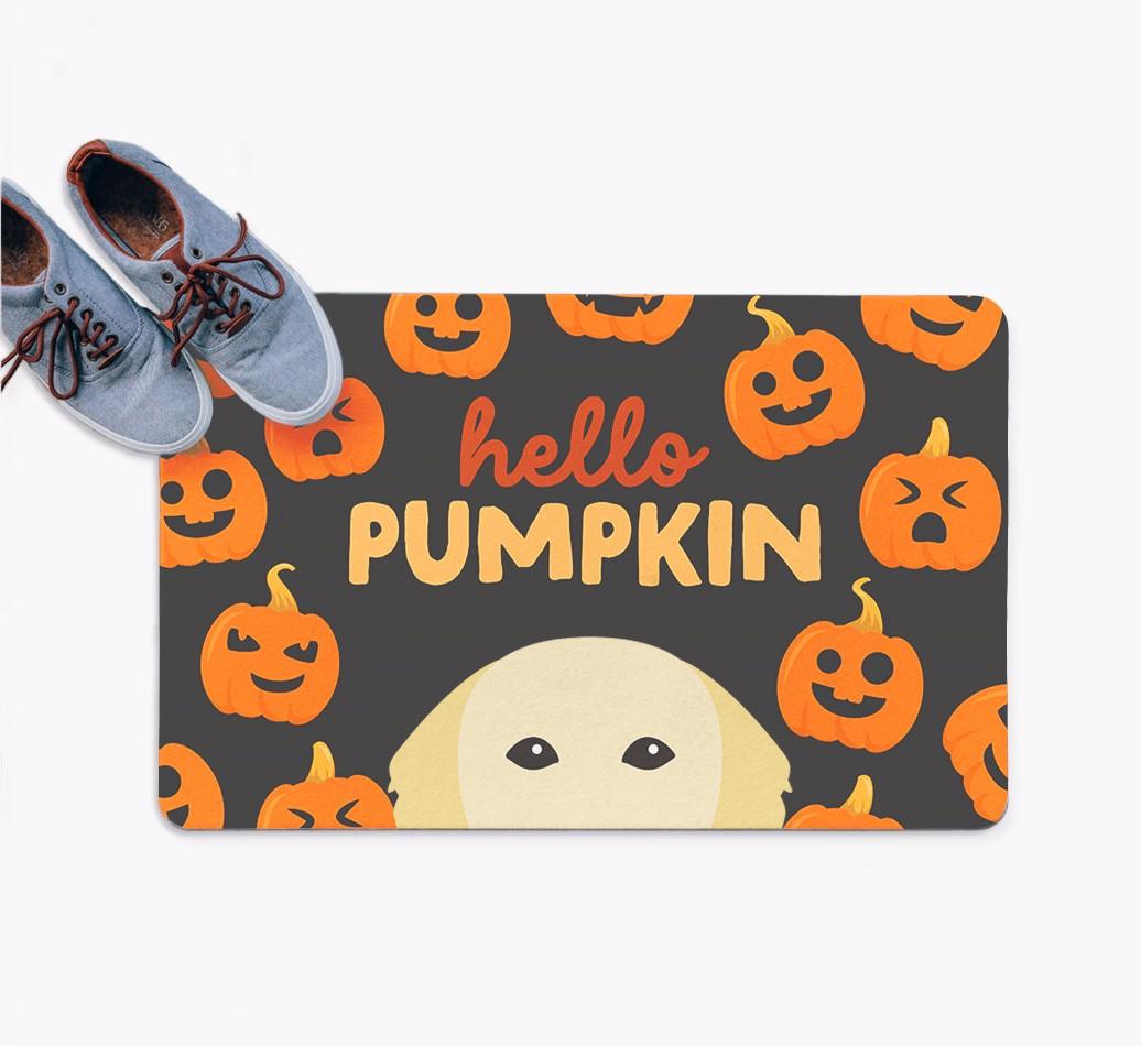 Hello Pumpkin: Personalized {breedFullName} Doormat