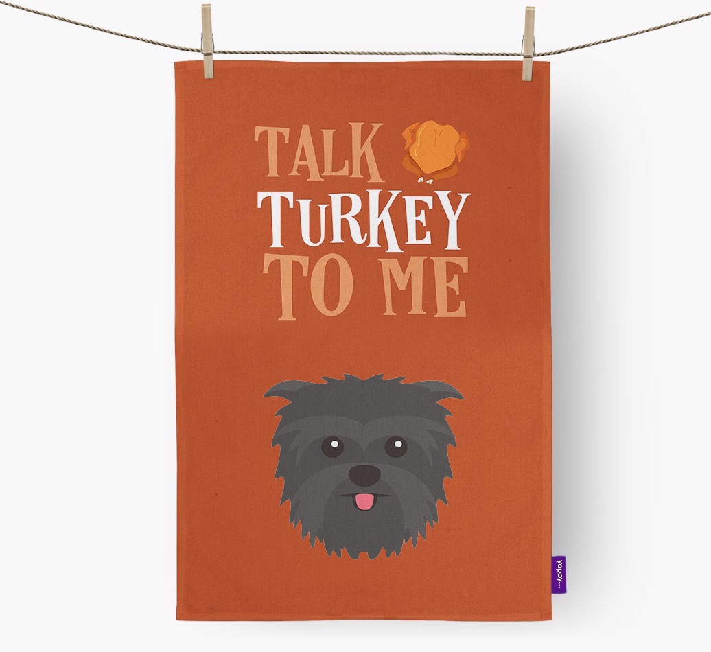 Talk Turkey To Me: Personalized {breedFullName} Dish Towel