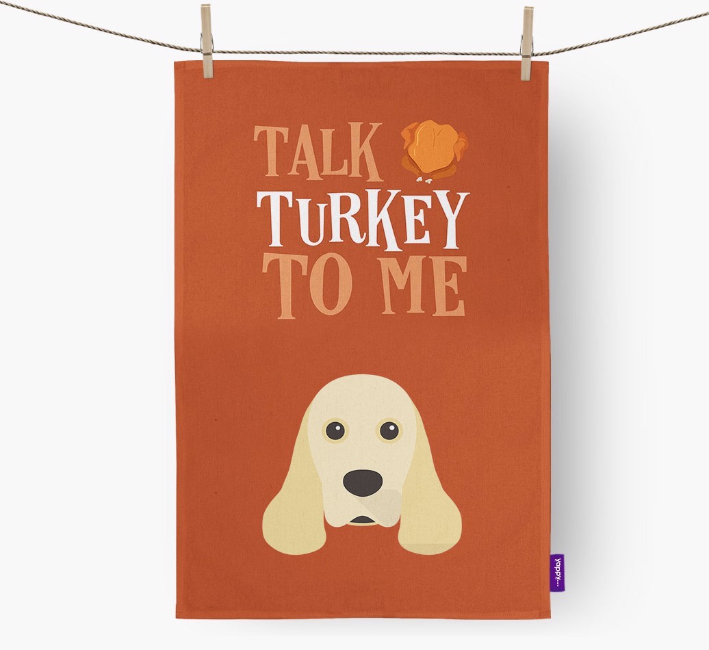 Talk Turkey To Me: Personalized {breedFullName} Dish Towel