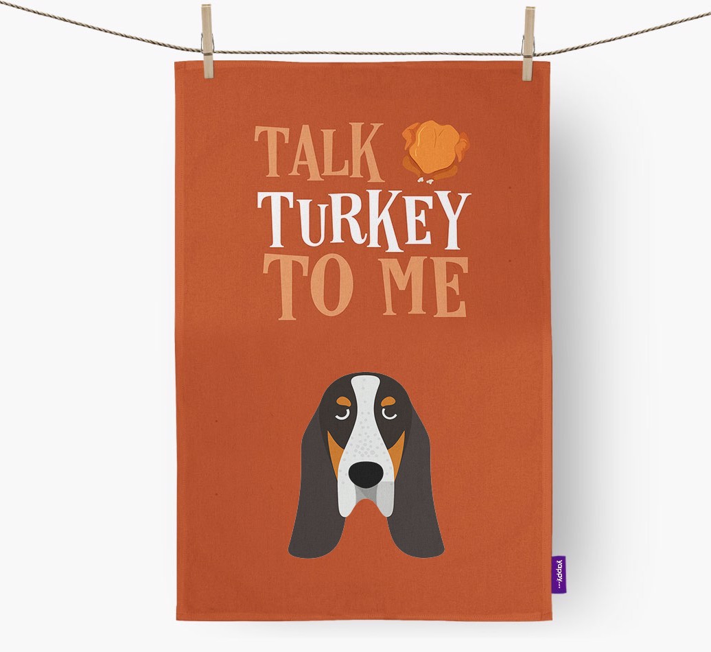 Talk Turkey To Me: Personalized {breedFullName} Dish Towel
