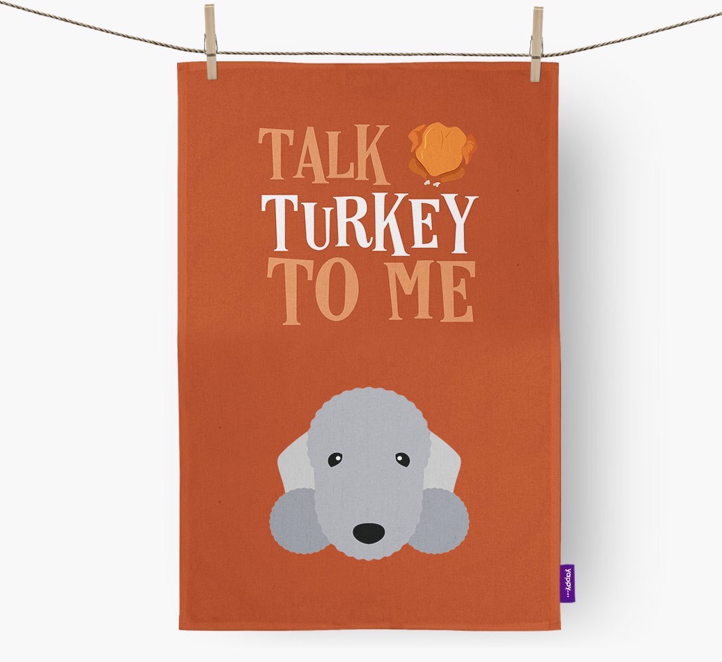Talk Turkey To Me: Personalized {breedFullName} Dish Towel