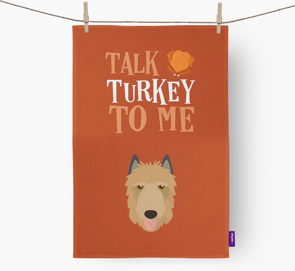 Talk Turkey To Me: Personalized {breedFullName} Dish Towel