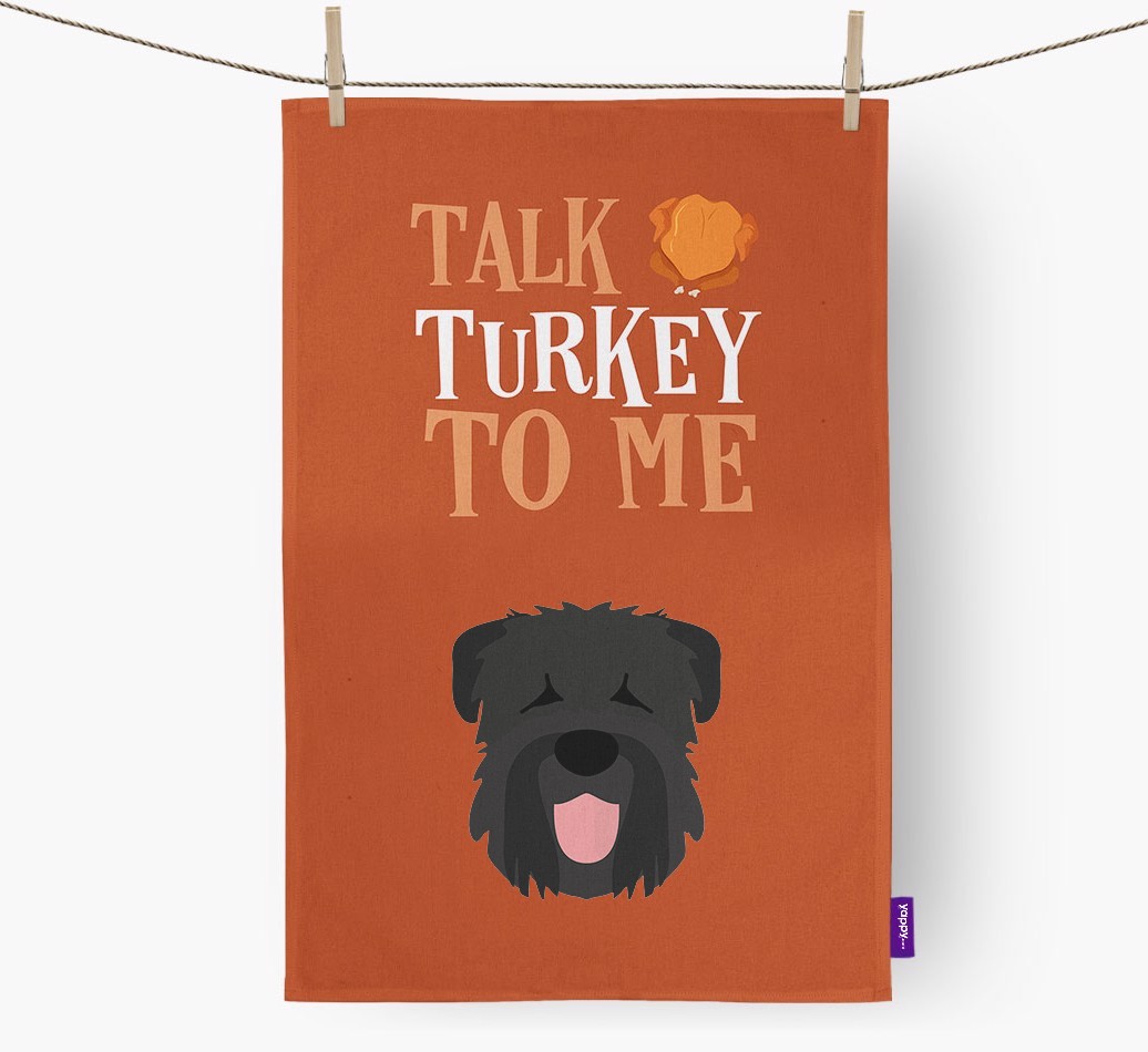 Talk Turkey To Me: Personalized {breedFullName} Dish Towel