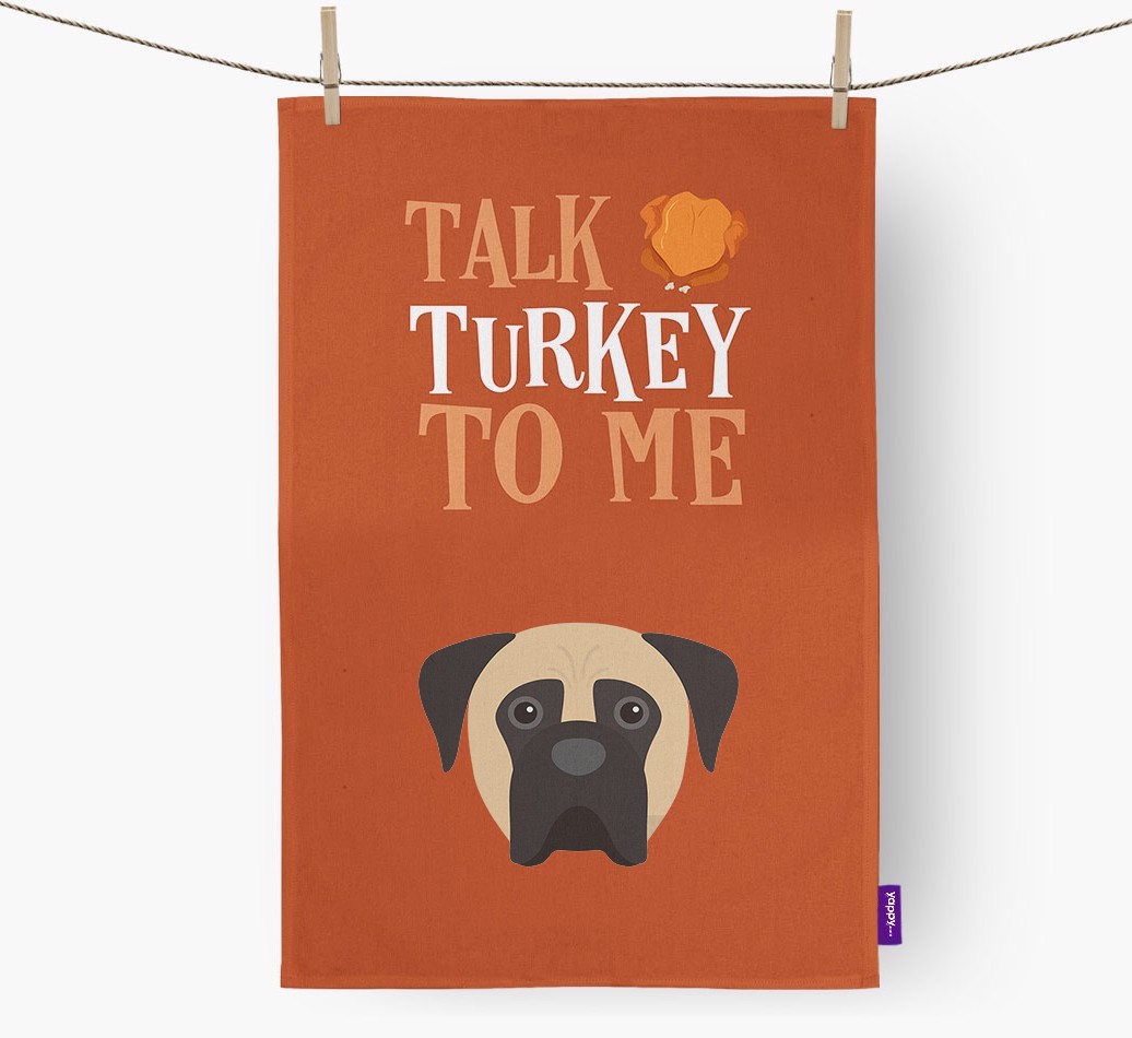 Talk Turkey To Me: Personalised {breedFullName} Tea Towel