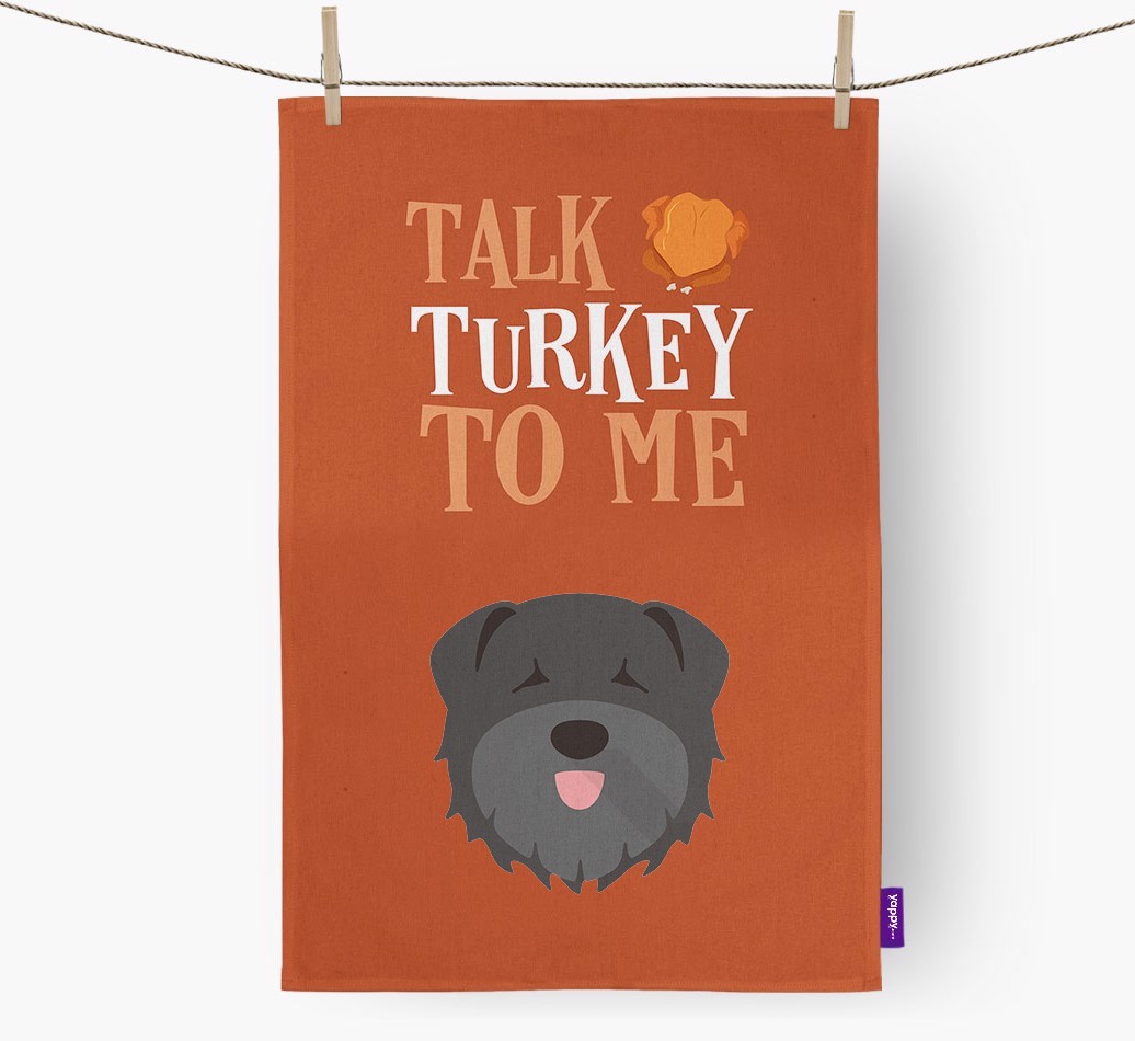 Talk Turkey To Me: Personalized {breedFullName} Dish Towel