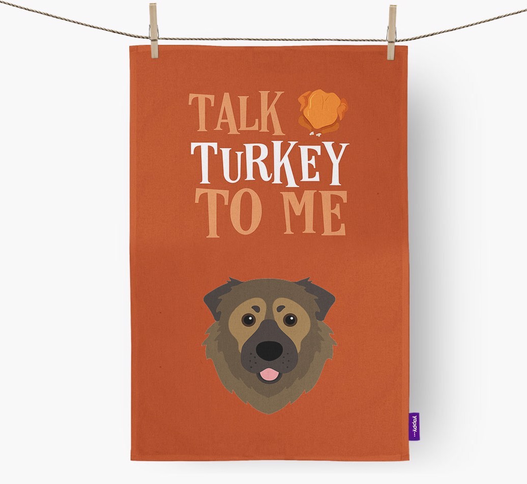 Talk Turkey To Me: Personalised {breedFullName} Tea Towel