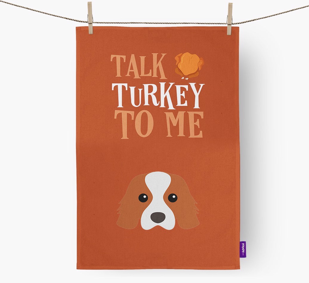 Talk Turkey To Me: Personalized {breedFullName} Dish Towel