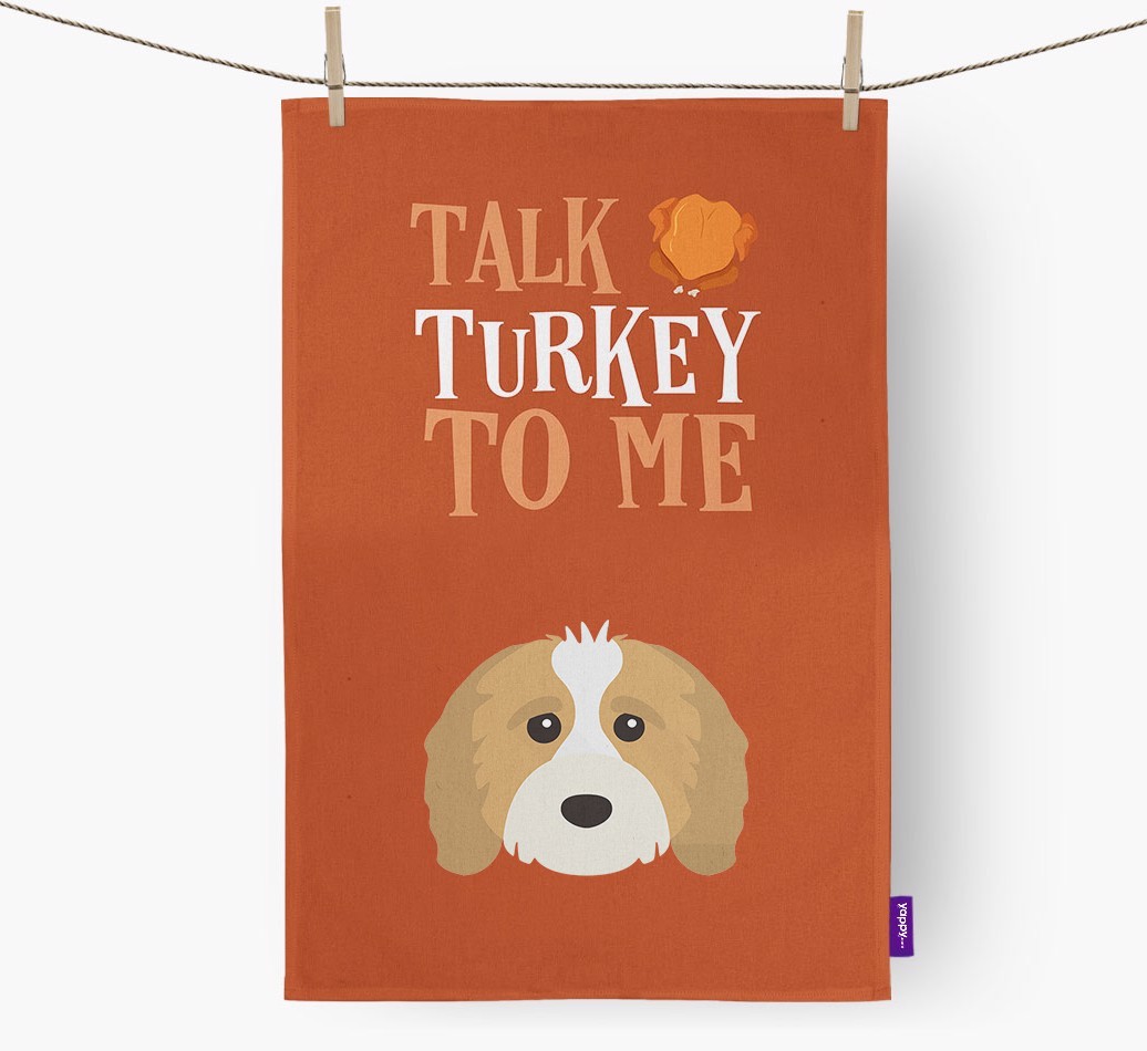 Talk Turkey To Me: Personalized {breedFullName} Dish Towel