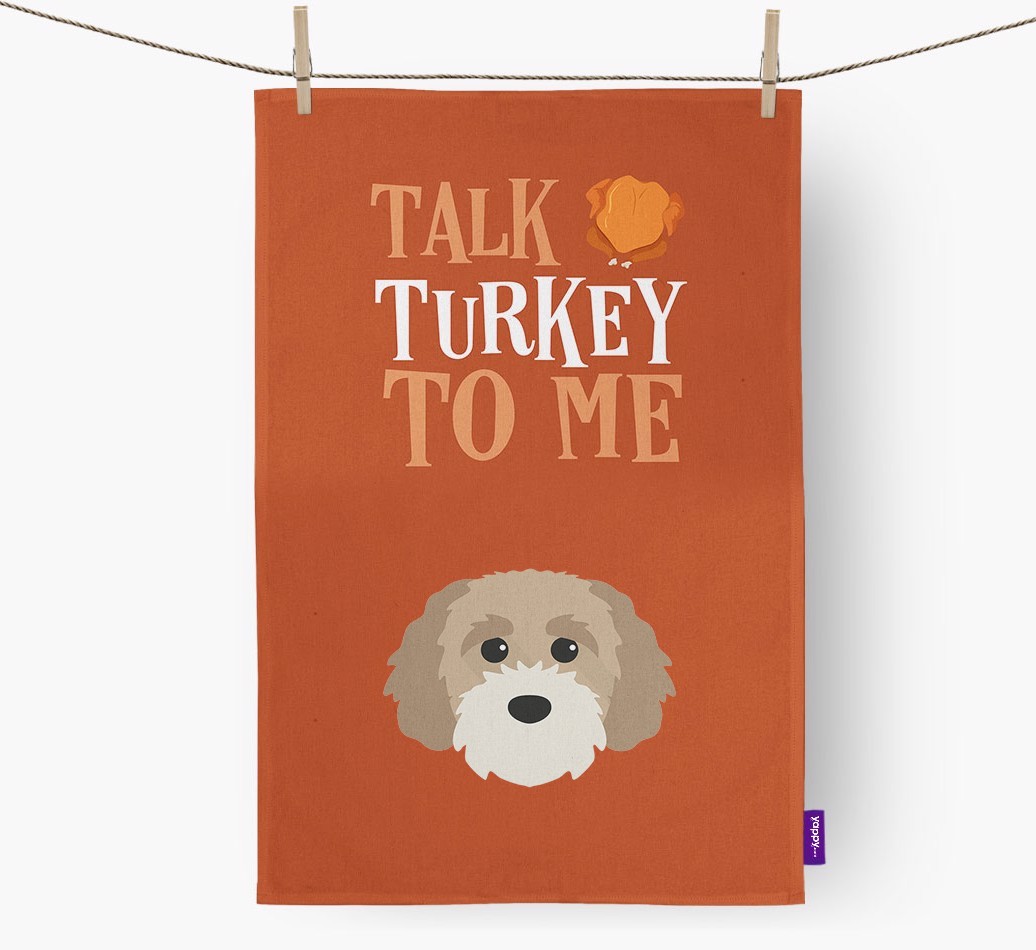 Talk Turkey To Me: Personalised {breedFullName} Tea Towel