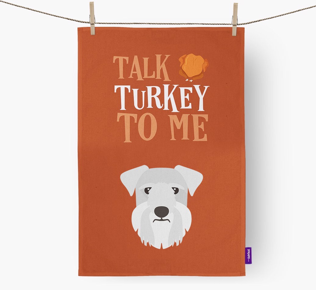Talk Turkey To Me: Personalized {breedFullName} Dish Towel