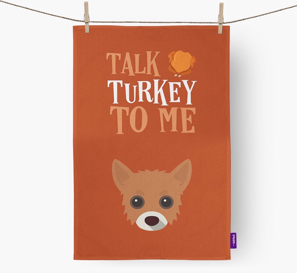 Talk Turkey To Me: Personalised {breedFullName} Tea Towel