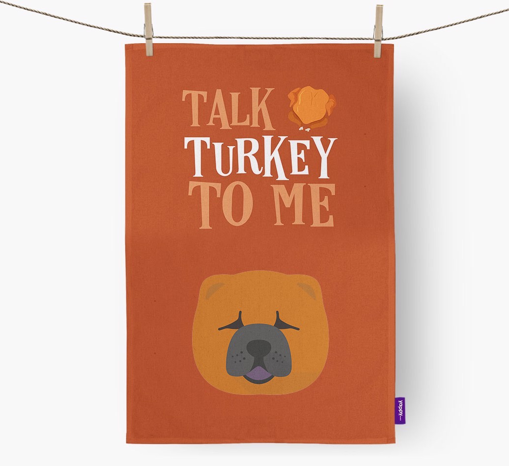 Talk Turkey To Me: Personalised {breedFullName} Tea Towel