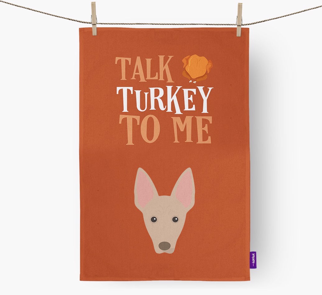 Talk Turkey To Me: Personalized {breedFullName} Dish Towel