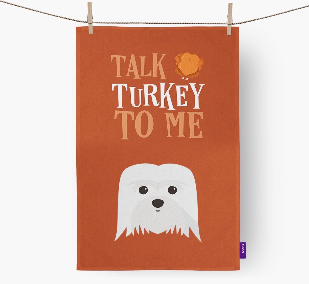 Talk Turkey To Me: Personalised {breedFullName} Tea Towel