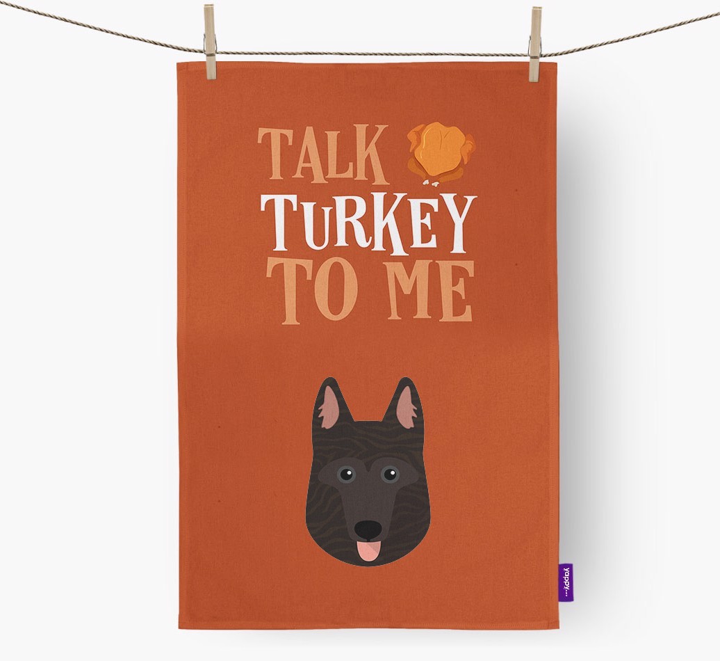 Talk Turkey To Me: Personalized {breedFullName} Dish Towel