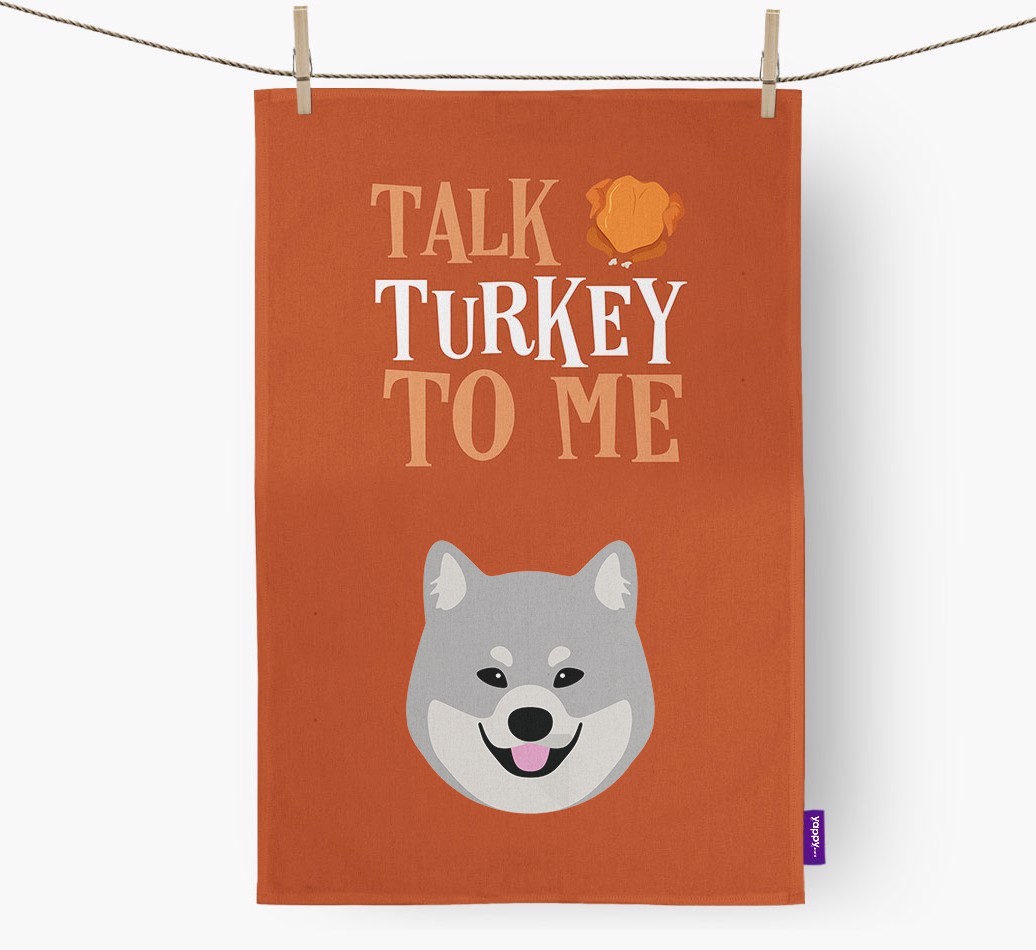Talk Turkey To Me: Personalised {breedFullName} Tea Towel