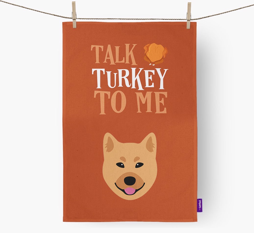 Talk Turkey To Me: Personalized {breedFullName} Dish Towel