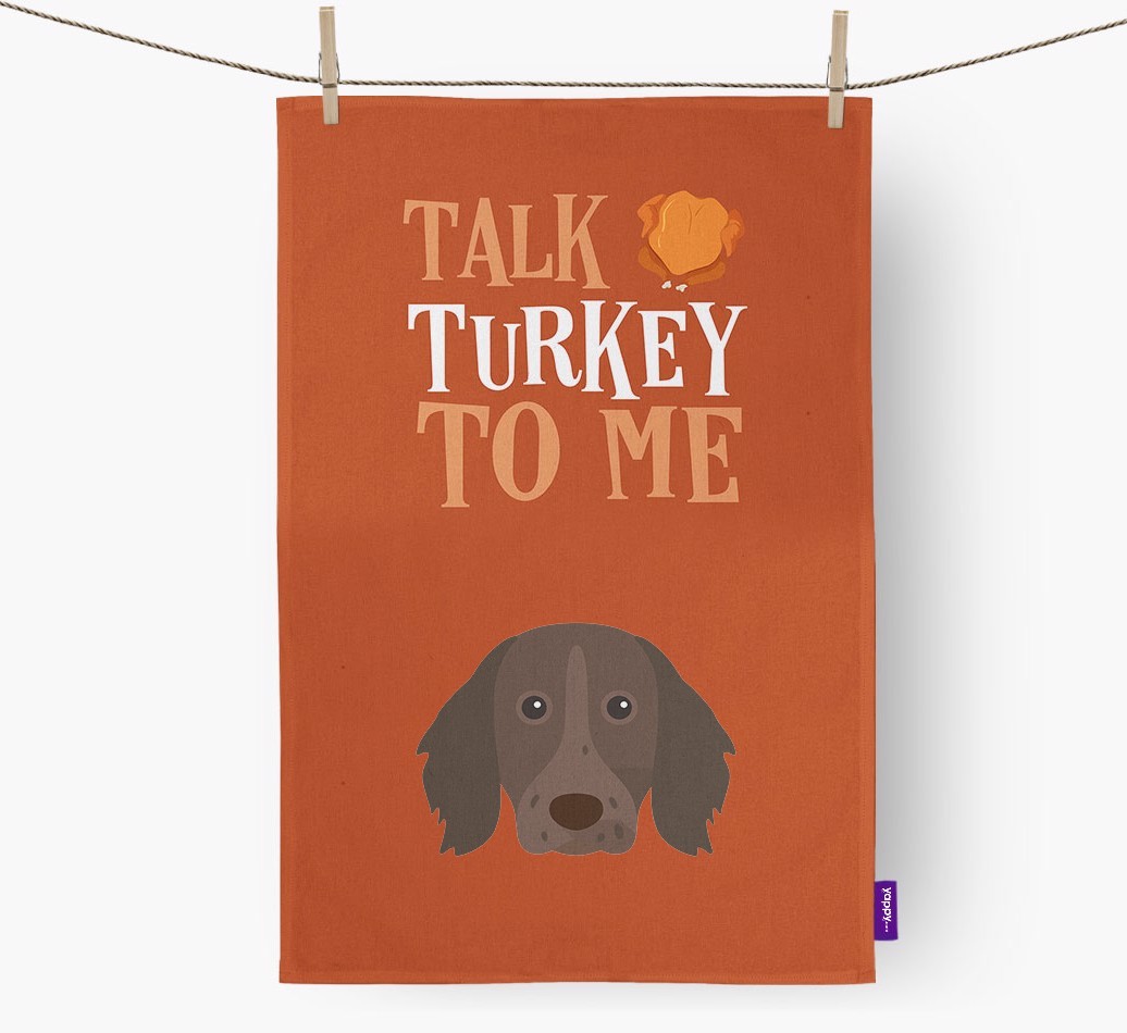 Talk Turkey To Me: Personalized {breedFullName} Dish Towel