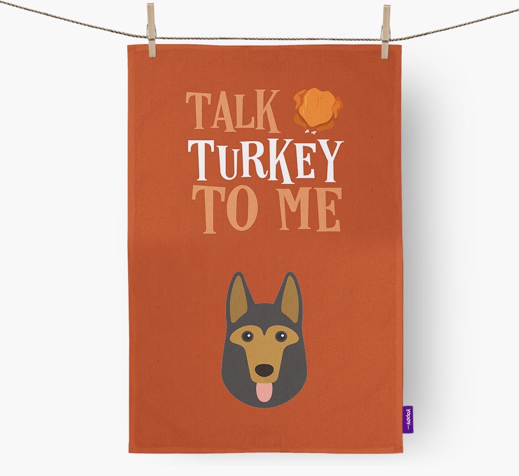 Talk Turkey To Me: Personalised {breedFullName} Tea Towel