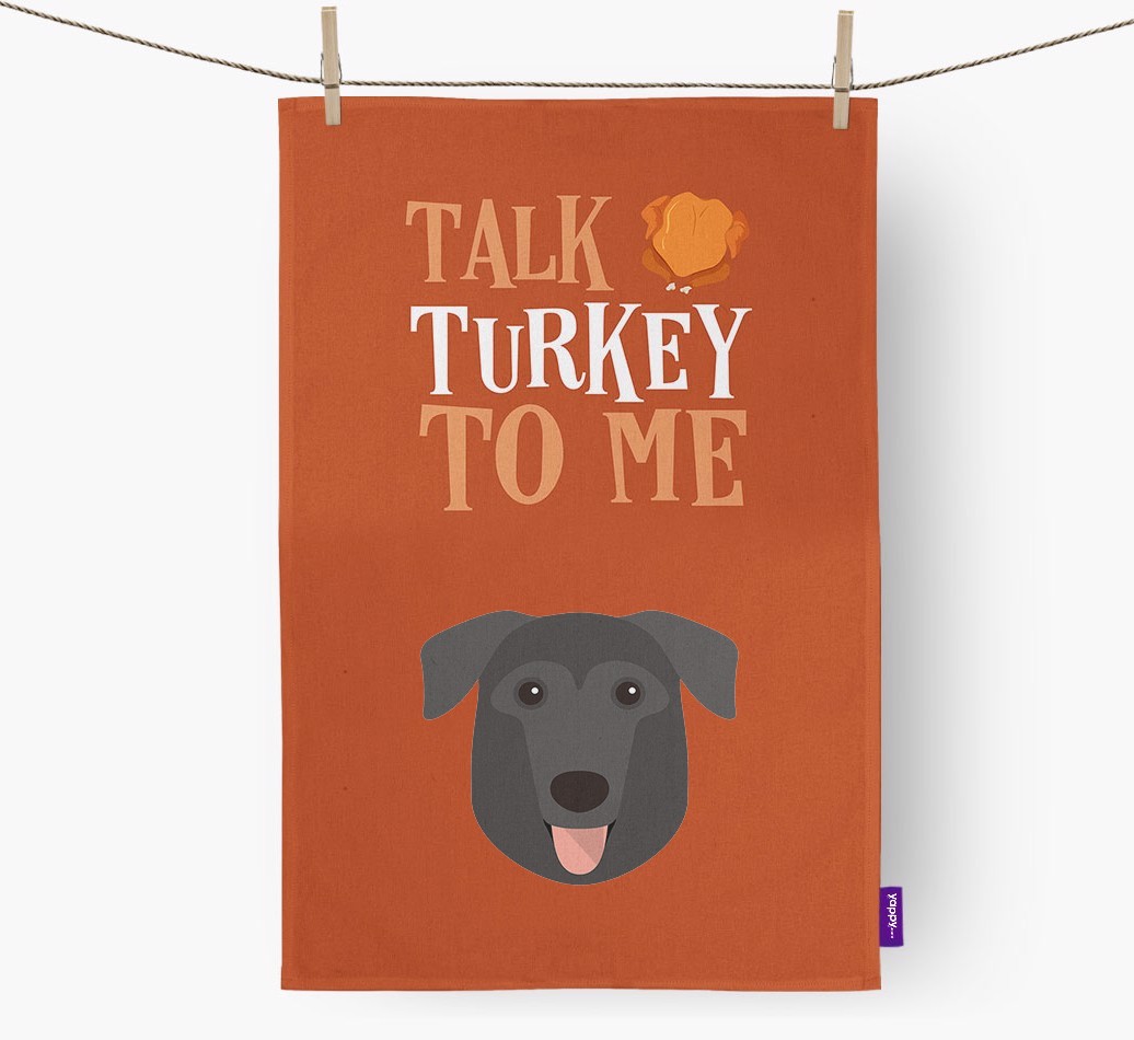 Talk Turkey To Me: Personalized {breedFullName} Dish Towel