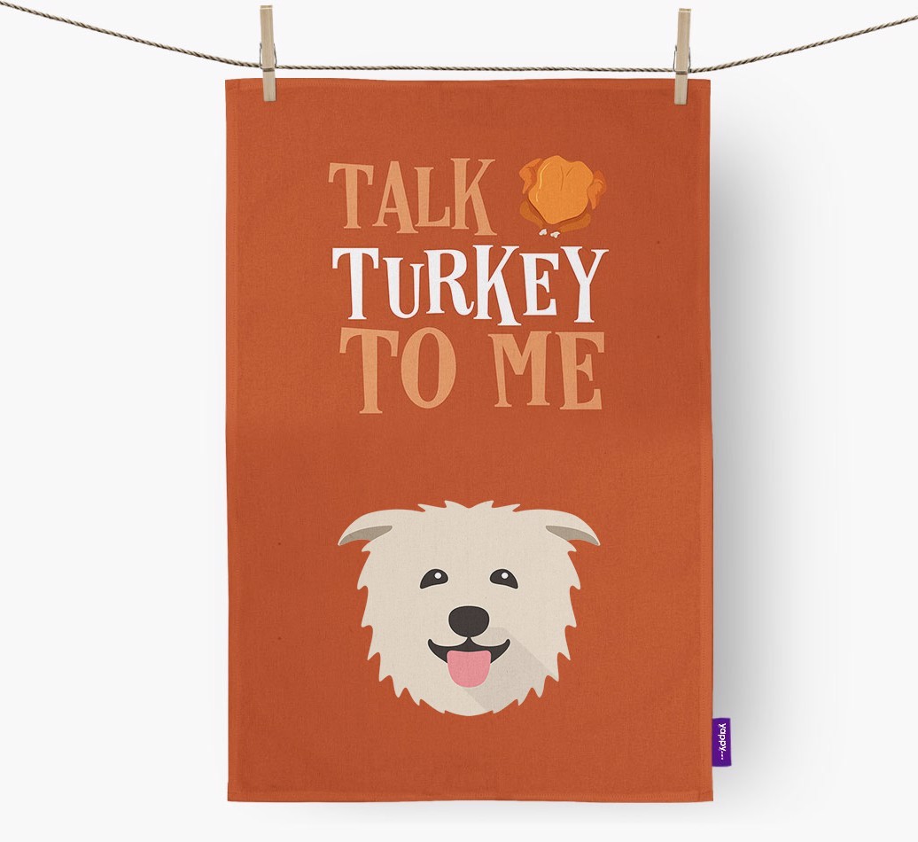 Talk Turkey To Me: Personalised {breedFullName} Tea Towel