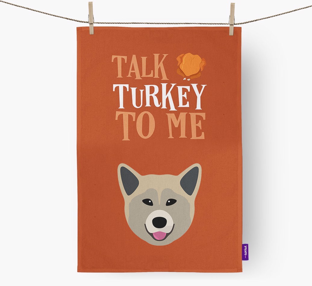 Talk Turkey To Me: Personalised {breedFullName} Tea Towel