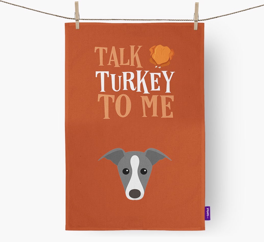 Talk Turkey To Me: Personalized {breedFullName} Dish Towel