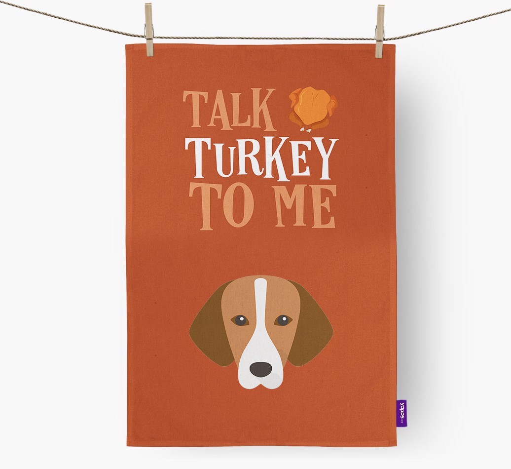 Talk Turkey To Me: Personalised {breedFullName} Tea Towel