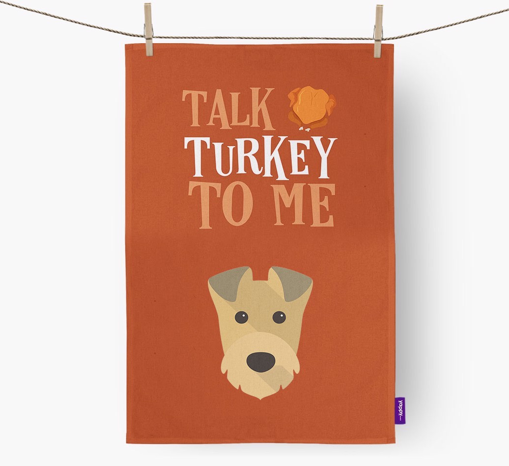 Talk Turkey To Me: Personalized {breedFullName} Dish Towel