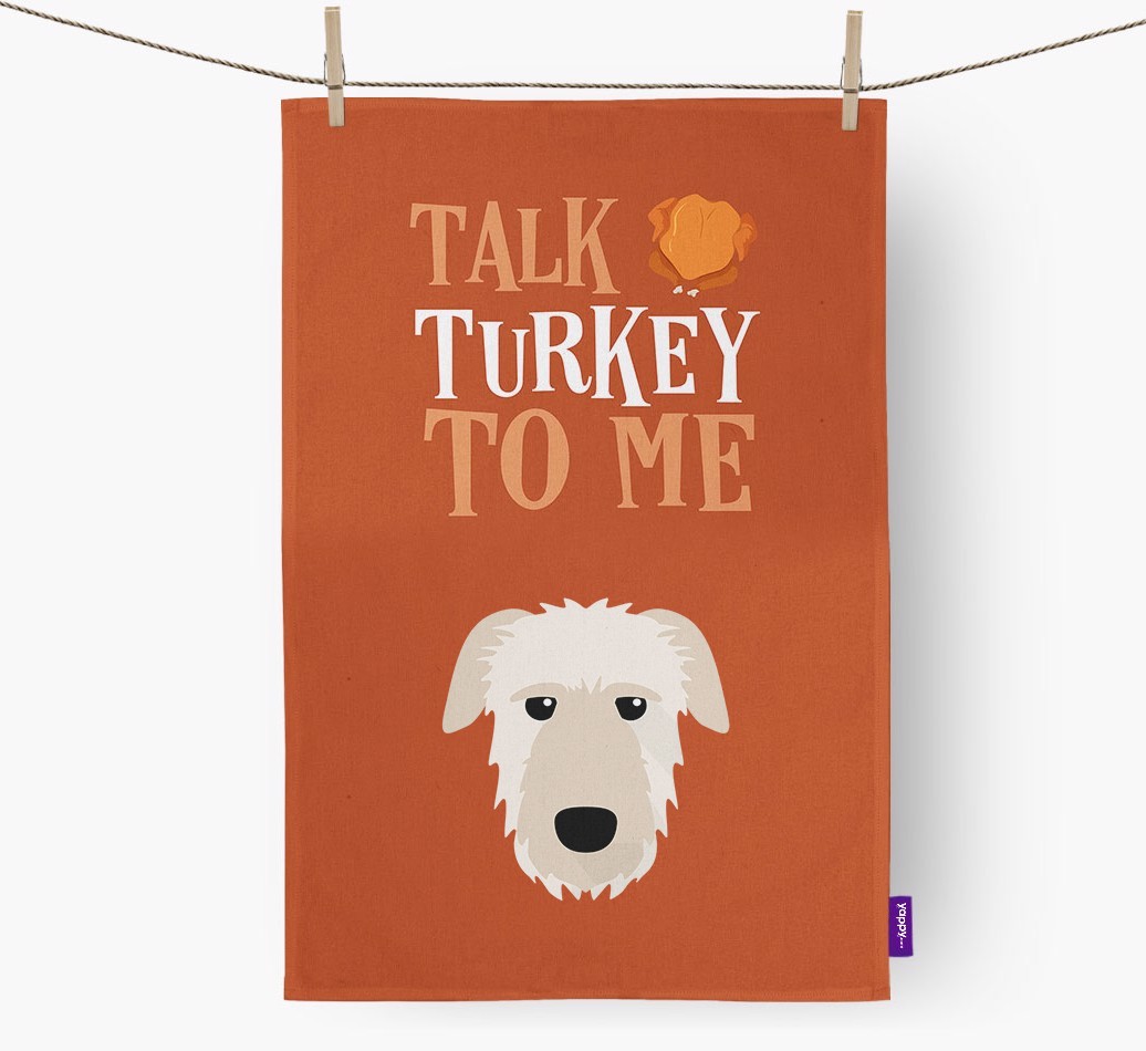 Talk Turkey To Me: Personalized {breedFullName} Dish Towel