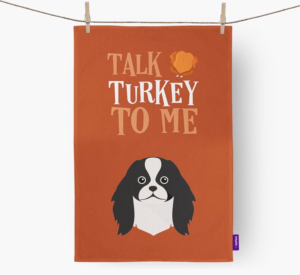 Talk Turkey To Me: Personalized {breedFullName} Dish Towel