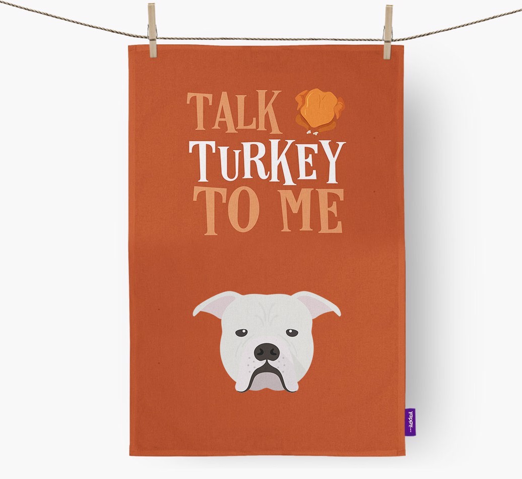 Talk Turkey To Me: Personalised {breedFullName} Tea Towel