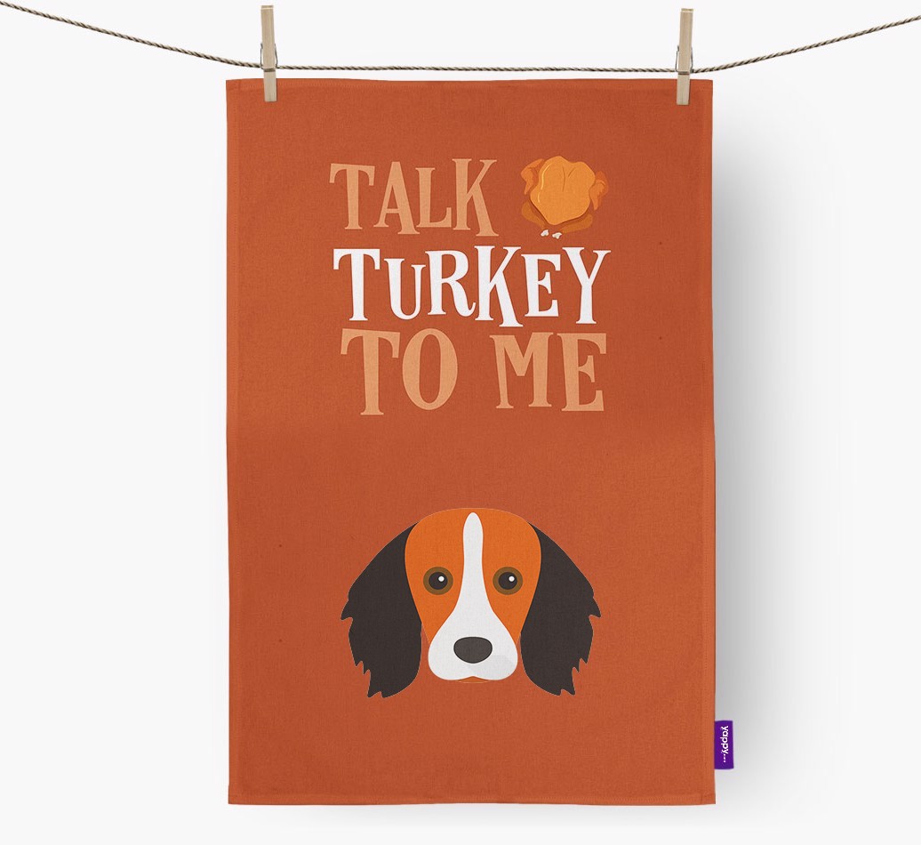 Talk Turkey To Me: Personalized {breedFullName} Dish Towel
