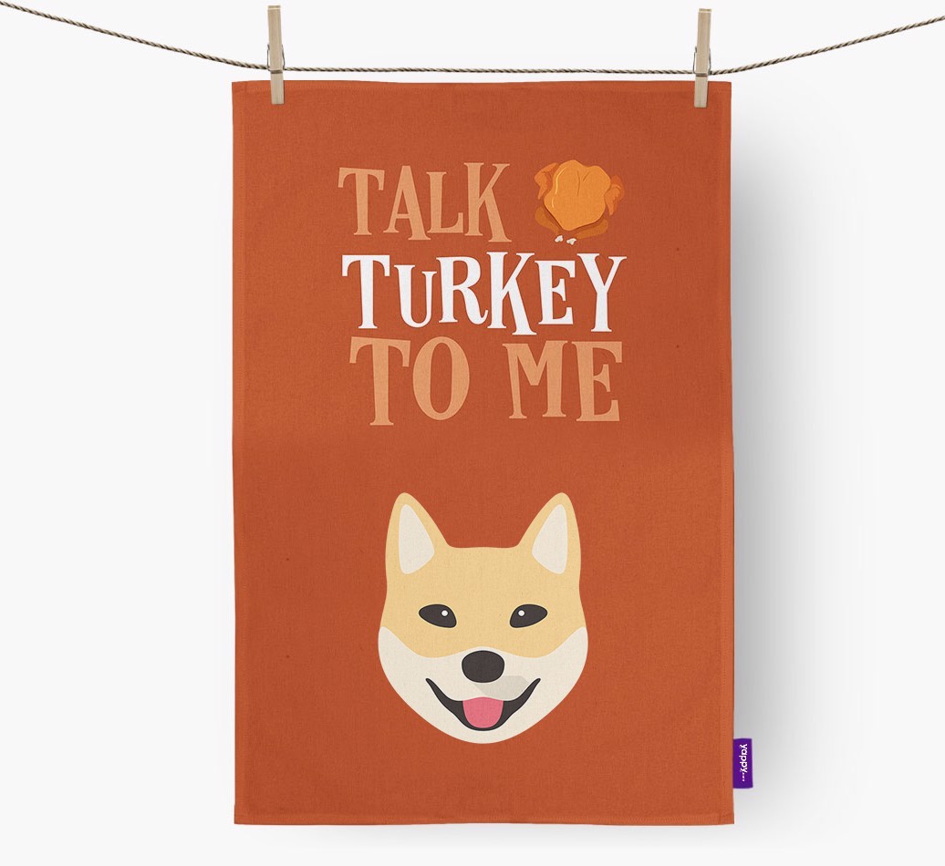 Talk Turkey To Me: Personalised {breedFullName} Tea Towel