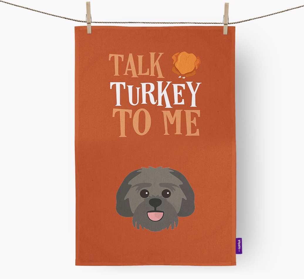 Talk Turkey To Me: Personalised {breedFullName} Tea Towel