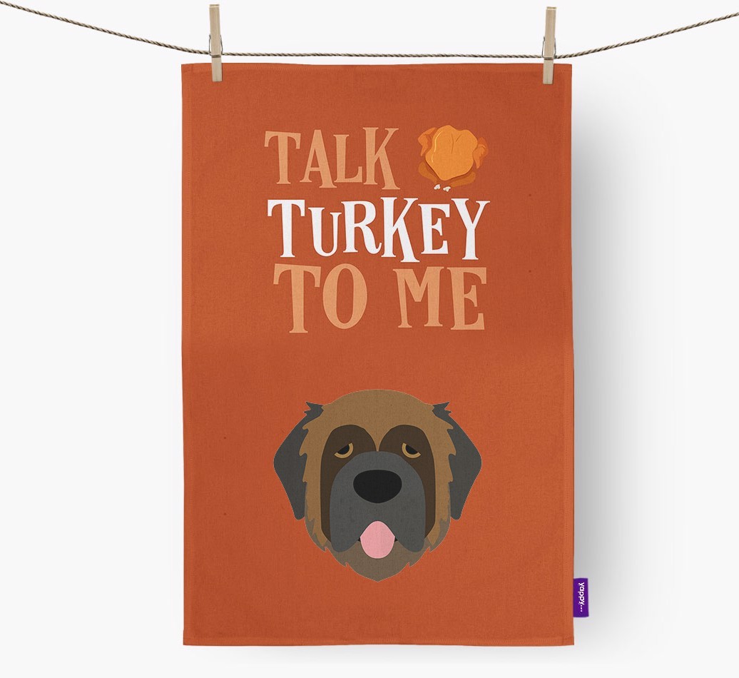 Talk Turkey To Me: Personalized {breedFullName} Dish Towel
