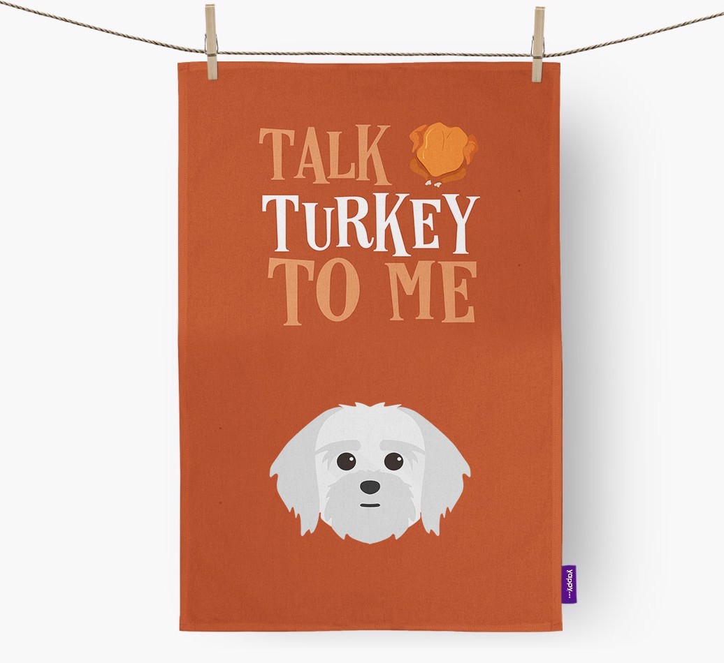 Talk Turkey To Me: Personalised {breedFullName} Tea Towel