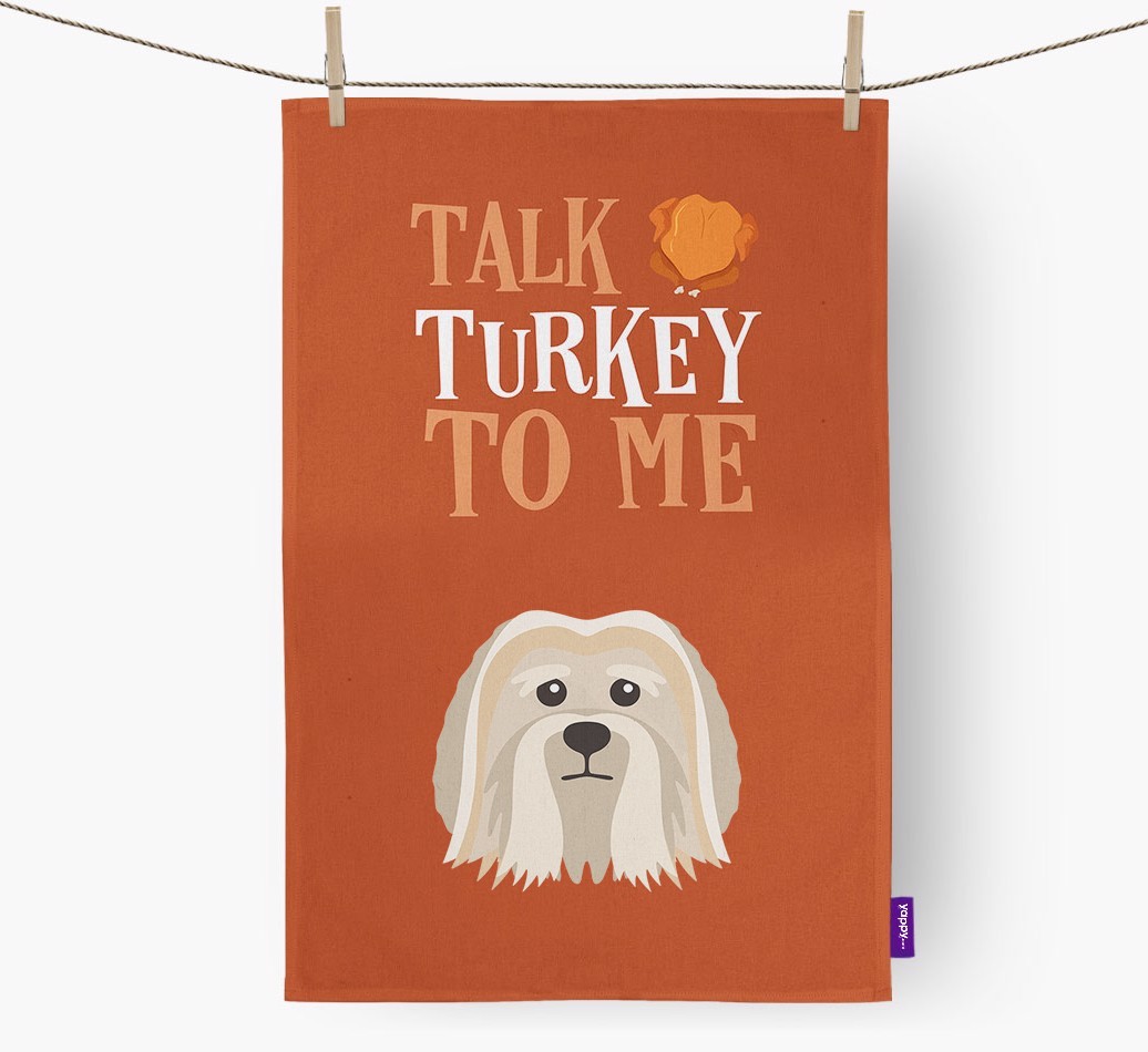 Talk Turkey To Me: Personalized {breedFullName} Dish Towel