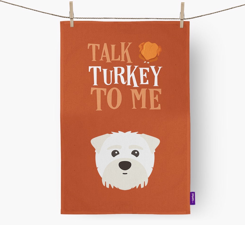 Talk Turkey To Me: Personalized {breedFullName} Dish Towel